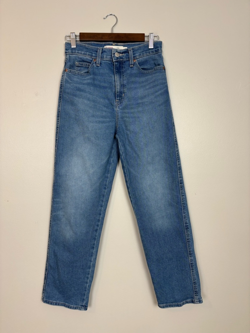Levi Strauss Signature Vintage High Rise Straight Leg Denim Jeans Women 2 Blue